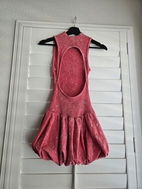 Y2K Bubble Hem Indie Washed Mini Skirt Romper